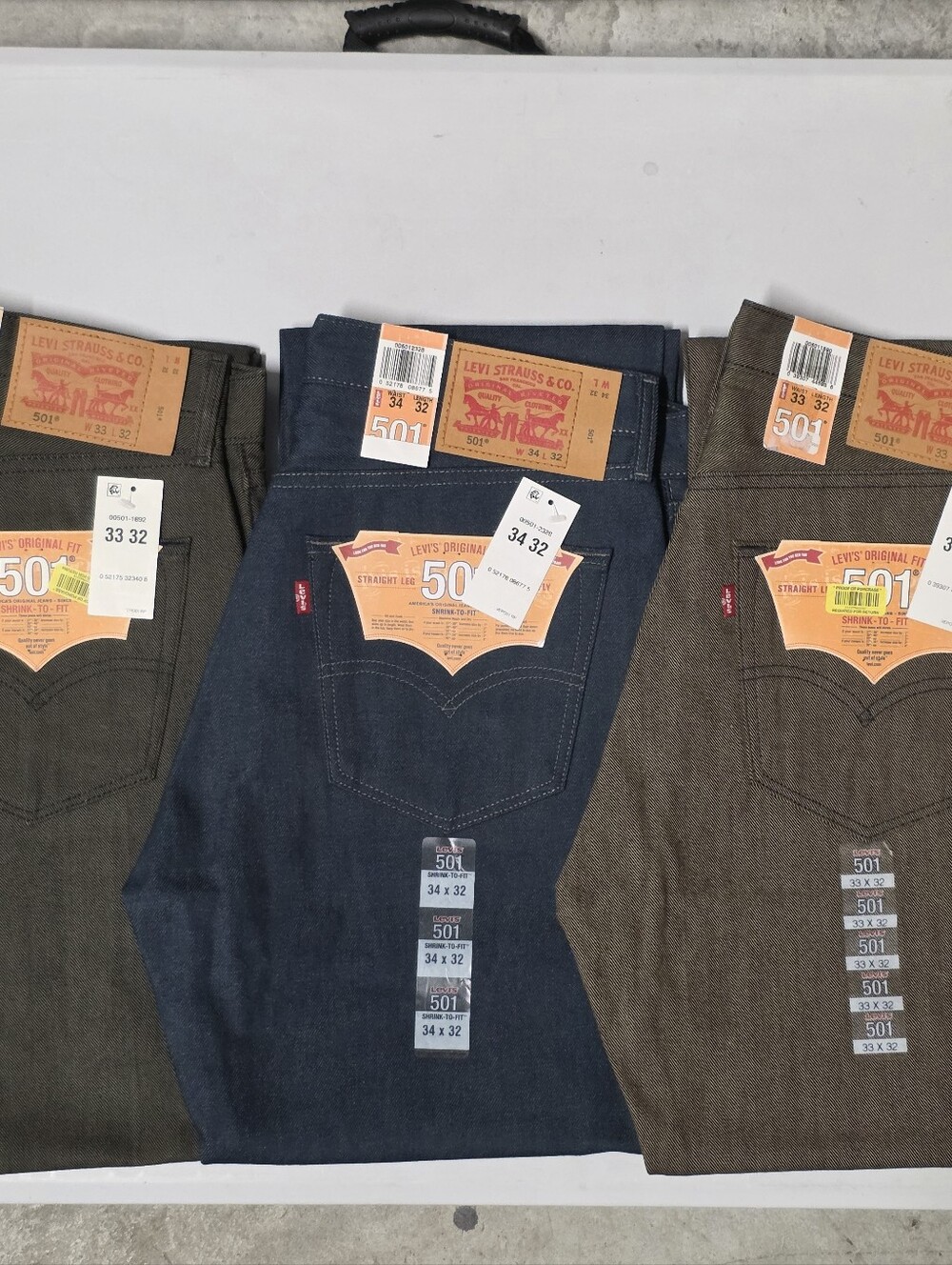 Levi's Men's Bundle Black Dark Wash Straight Regular Fit Denim Jeans 5-Pocket